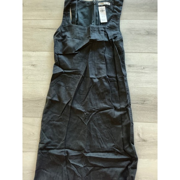 Abercrombie And Fitch Linen Blend Shift Maxi Dress Black Medium Tall New W/ Tags - Picture 5 of 7